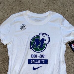 Nike White and Blue Dallas TX Tee